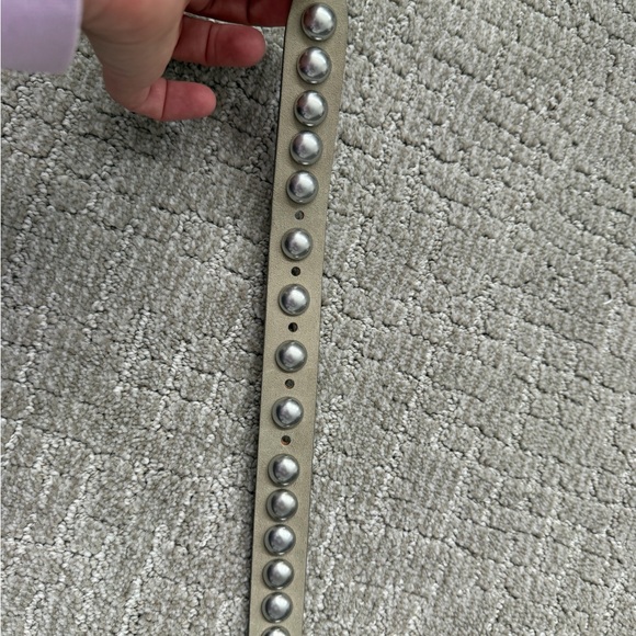 Isabel Marant Zap Skinny Beige Belt with Silver Studs - Picture 4 of 9